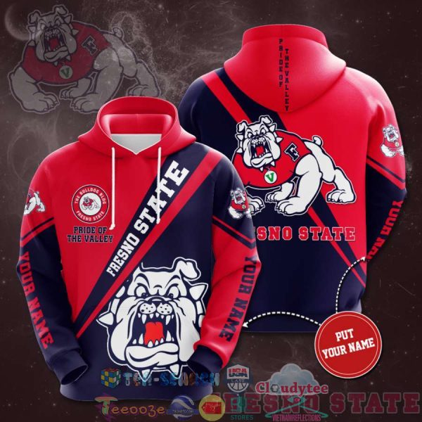 Personalized Name Ncaa Fresno State Bulldogs Pride Of The Valley Hoodie 3D