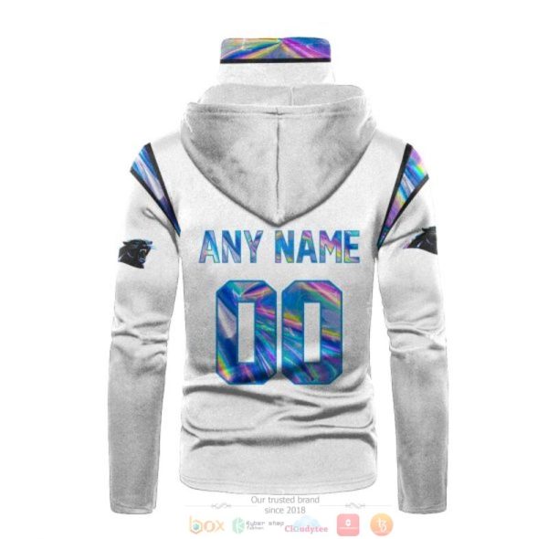 Personalized Nfl Carolina Panthers White Hologram Custom 3D Hoodie Mask