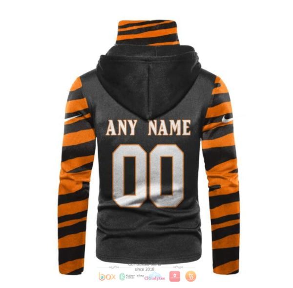 Personalized Nfl Cincinnati Bengals Black Orange Stripe Hoodie Mask