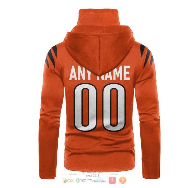 Personalized Nfl Cincinnati Bengals Orange 3D Hoodie Mask