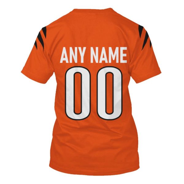 Personalized Nfl Cincinnati Bengals Orange Black Stripe 3D Shirt