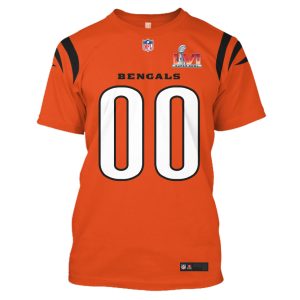 Personalized Nfl Cincinnati Bengals Super Bowl Lvi Orange 3D Shirt