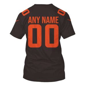 Personalized Nfl Cleveland Browns Dark 3D Shirt