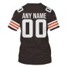 Personalized Nfl Cleveland Browns Dark Brown 3D Shirt