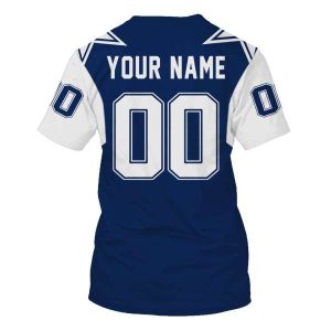 Personalized Nfl Dallas Cowboys White Blue 3D Shirt