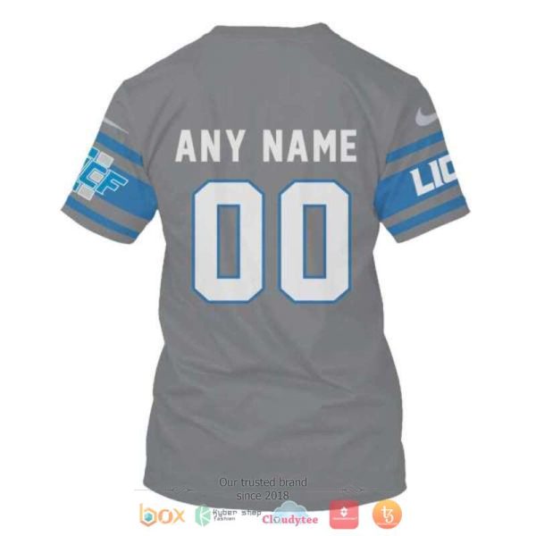 Personalized Nfl Detroit Lions Grey Custom 3D Shirt