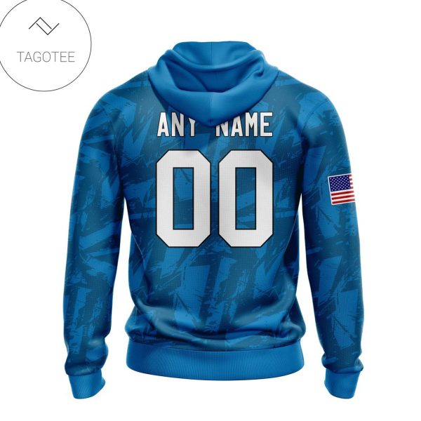 Personalized Nfl Detroit Lions Name & Number With United States Flag Hoodie