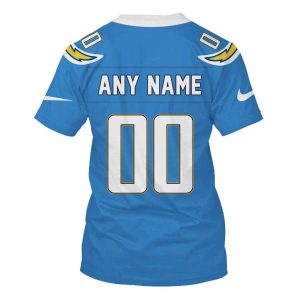 Personalized Nfl Los Angeles Chargers Blue 3D Shirt