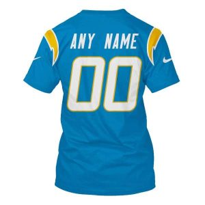 Personalized Nfl Los Angeles Chargers Light Blue 3D Shirt