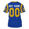 Personalized Nfl Los Angeles Rams Blue 3D Shirt