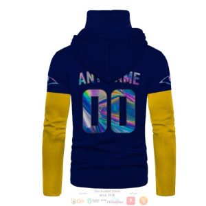 Personalized Nfl Los Angeles Rams Blue Yellow Custom 3D Hoodie Mask