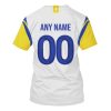 Personalized Nfl Los Angeles Rams White Yellow 3D Shirt