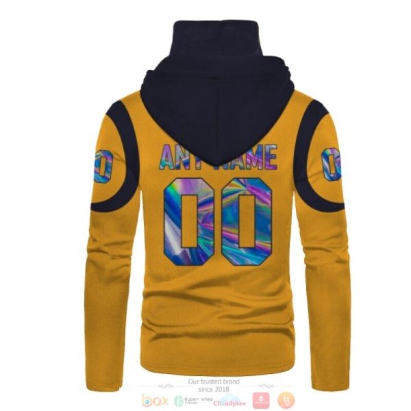 Personalized Nfl Los Angeles Rams Yellow Custom 3D Hoodie Mask