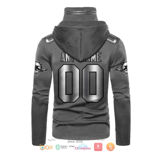 Personalized Nfl Miami Dolphins Dark Grey Custom 3D Hoodie Mask