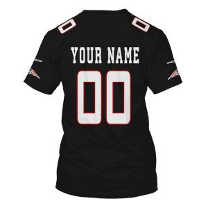 Personalized Nfl New England Patriots Black 3D Shirt