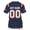 Personalized Nfl New England Patriots Blue Custom 3D Shirt