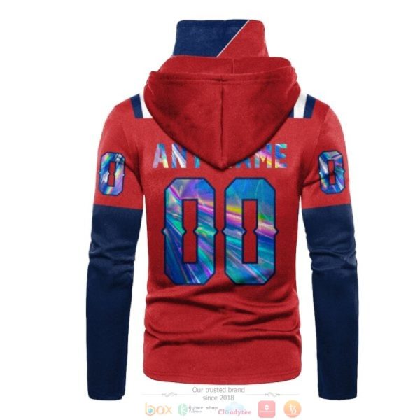 Personalized Nfl New England Patriots Red Blue Custom 3D Hoodie Mask