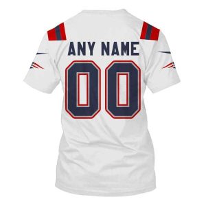 Personalized Nfl New England Patriots White 3D Shirt