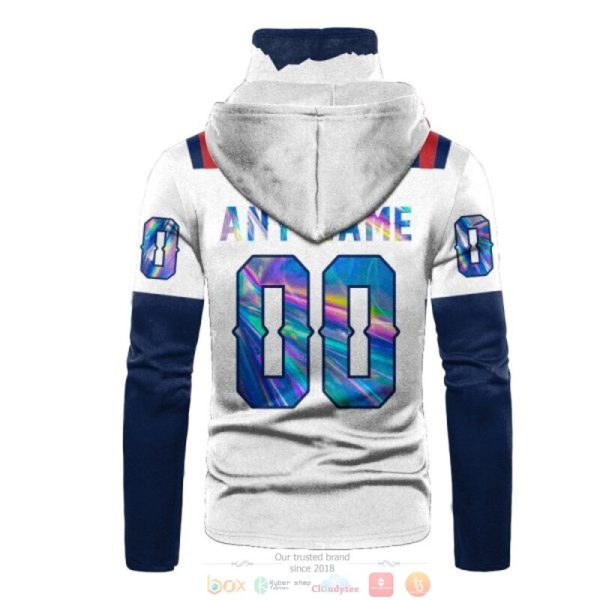 Personalized Nfl New England Patriots White Blue Custom 3D Hoodie Mask