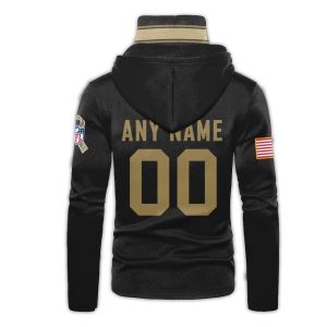 Personalized Nfl New Orleans Saints Black 3D Hoodie Mask