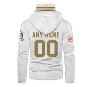 Personalized Nfl New Orleans Saints White 3D Hoodie Mask