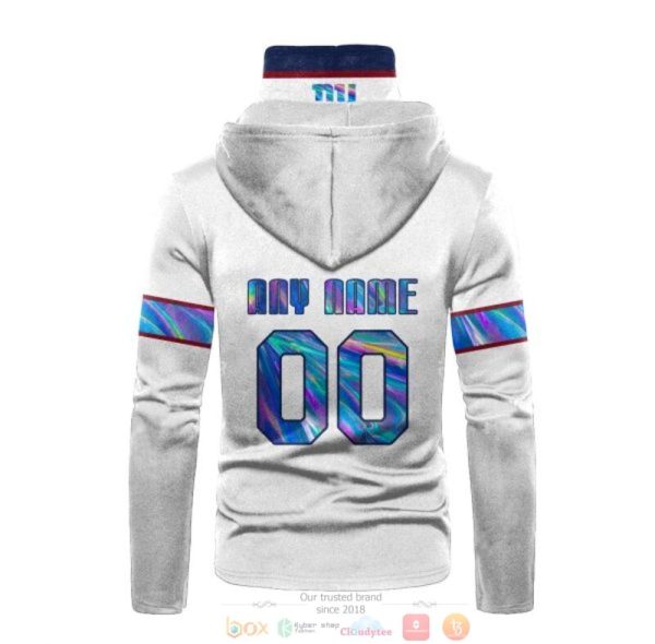 Personalized Nfl New York Giants White Custom 3D Hoodie Mask