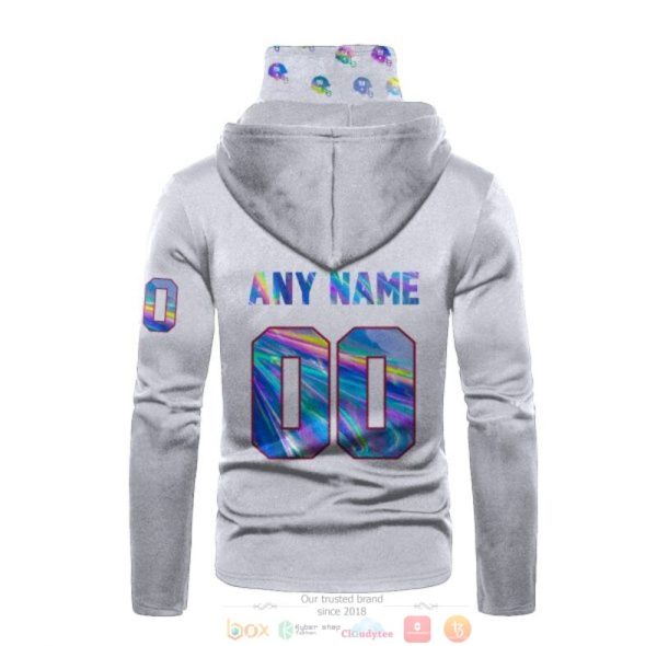 Personalized Nfl New York Giants White Hologram Custom 3D Hoodie Mask