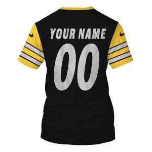 Personalized Nfl Pittsburgh Steelers Black 3D Shirt