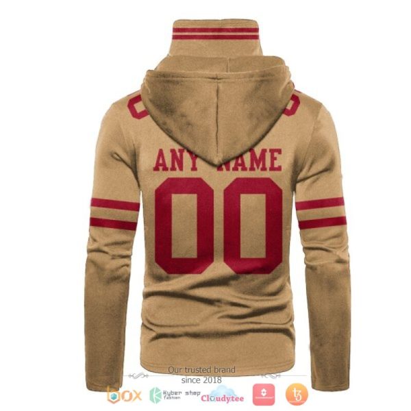 Personalized Nfl San Francisco 49Ers Brown Custom Hoodie Mask