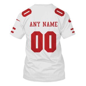 Personalized Nfl San Francisco 49Ers White 3D Shirt