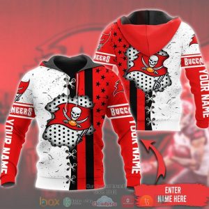 Personalized Nfl Tampa Bay Buccaneers Logo United States Flag Custom 3D Hoodie