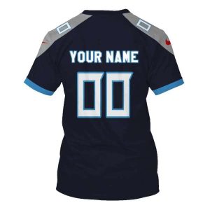 Personalized Nfl Tennessee Titans Navy 3D Shirt