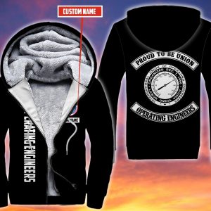 Personalized Operating Engineers Custom All Over Print 3D Fleece Hoodie