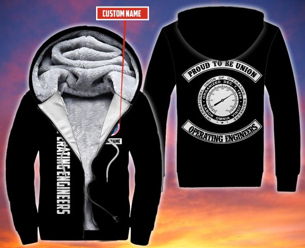 Personalized Operating Engineers Custom All Over Print 3D Fleece Hoodie