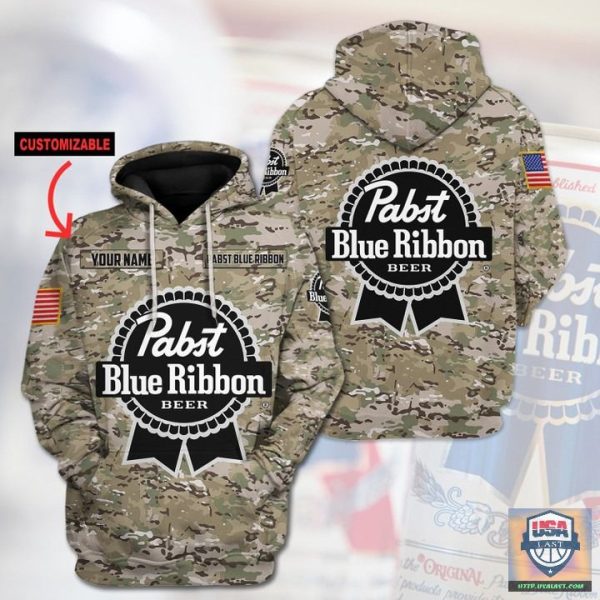 Personalized Pabst Blue Ribbon Camouflage 3D All Over Print Hoodie