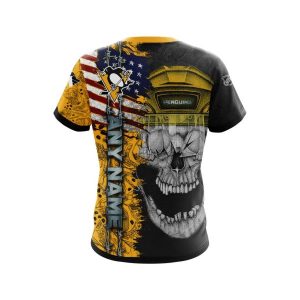 Personalized Pittsburgh Penguins Skull Concept 3D Shirt