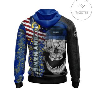 Personalized St. Louis Blues Skull Hoodie