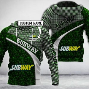 Personalized Subway Green White Custom All Over Print 3D Hoodie