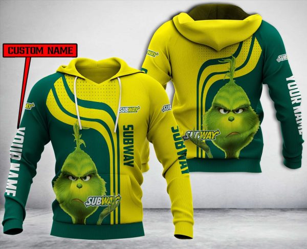 Personalized Subway Grinch Custom All Over Print 3D Hoodie