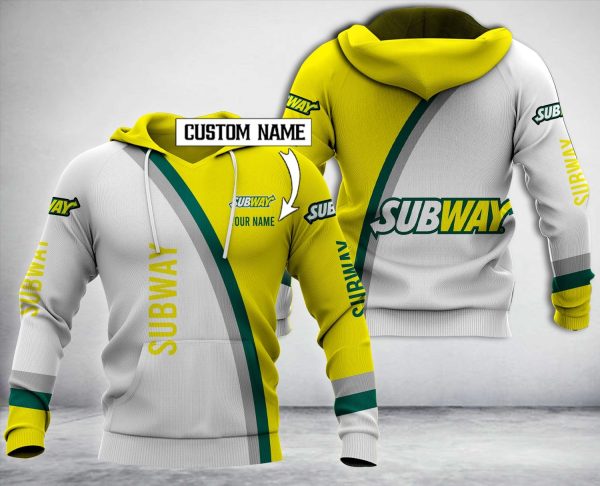 Personalized Subway White Yellow Custom All Over Print 3D Hoodie