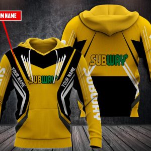 Personalized Subway Yellow Black Custom All Over Print 3D Hoodie