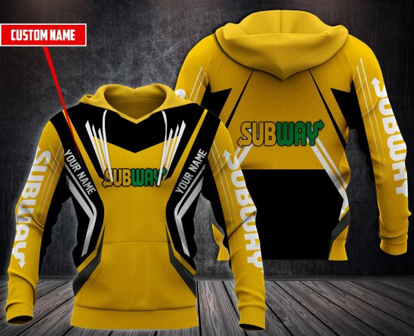 Personalized Subway Yellow Black Custom All Over Print 3D Hoodie