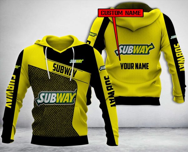 Personalized Subway Yellow Black Custom All Over Print 3D Hoodie