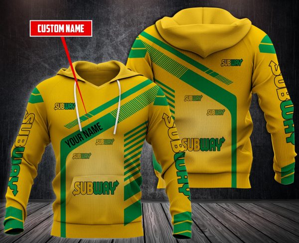 Personalized Subway Yellow Green Custom All Over Print 3D Hoodie