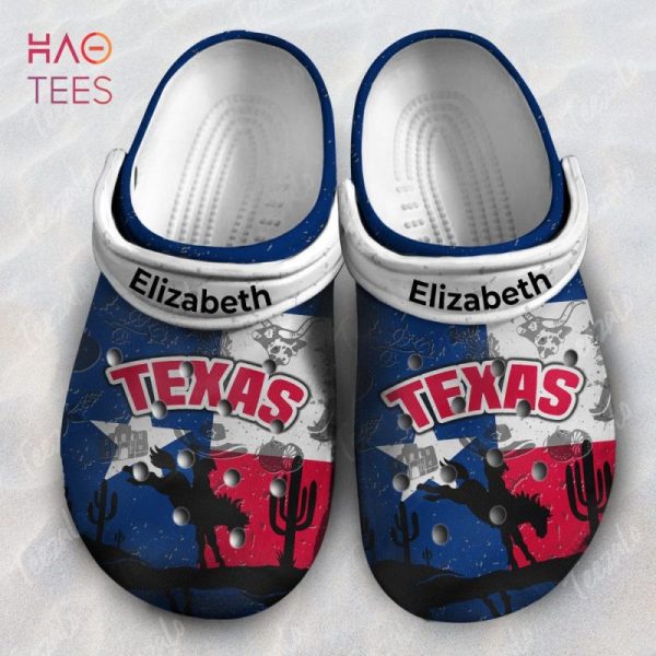 Personalized Texas Flag Heritage Symbols Crocs Shoes