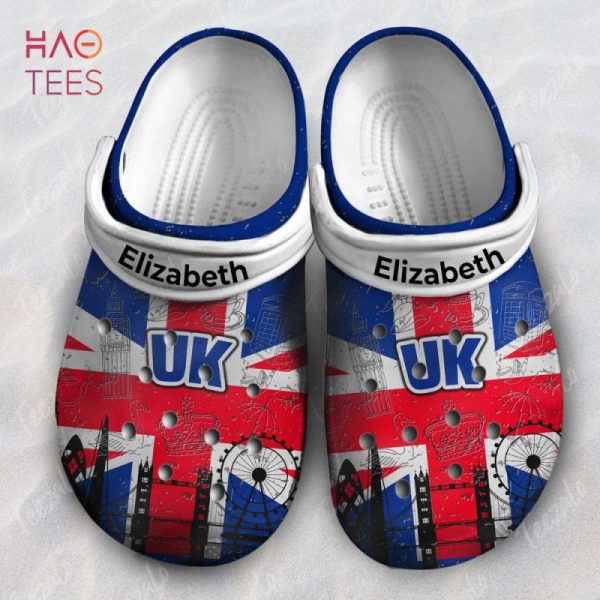 Personalized UK Flag Heritage Symbols Crocs Shoes