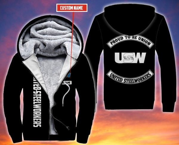 Personalized United Steelworkers Custom All Over Print 3D Fleece Hoodie