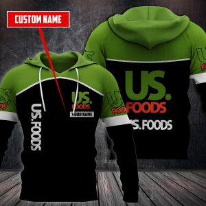 Personalized Us Foods Black Green Custom 3D Fleece Hoodie