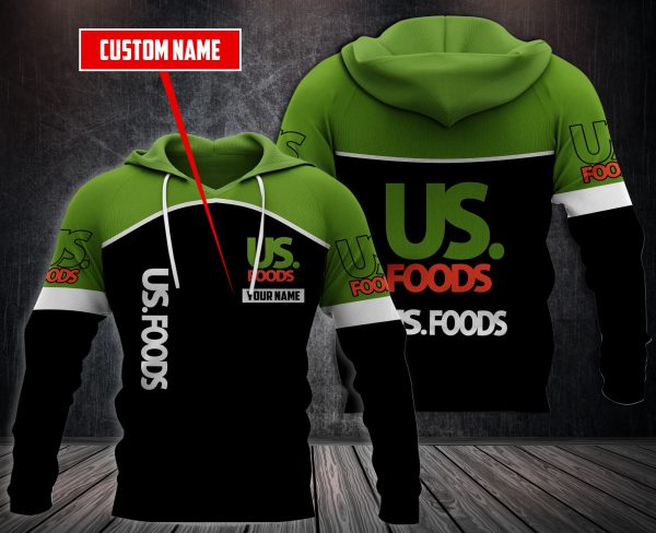 Personalized Us Foods Black Green Custom 3D Fleece Hoodie