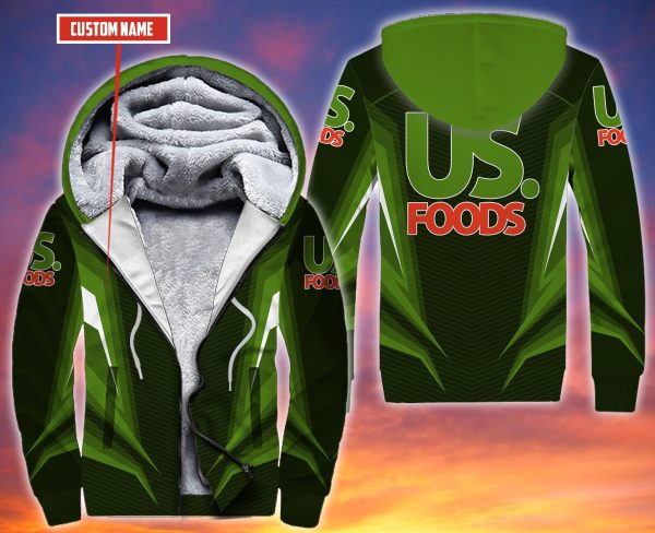 Personalized Us Foods Green Custom 3D Fleece Hoodie